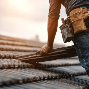Emergency roofer responding to storm damage on a Lewisham roof