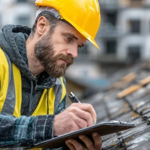 Roofer carrying out a roof inspection on a Lewisham property