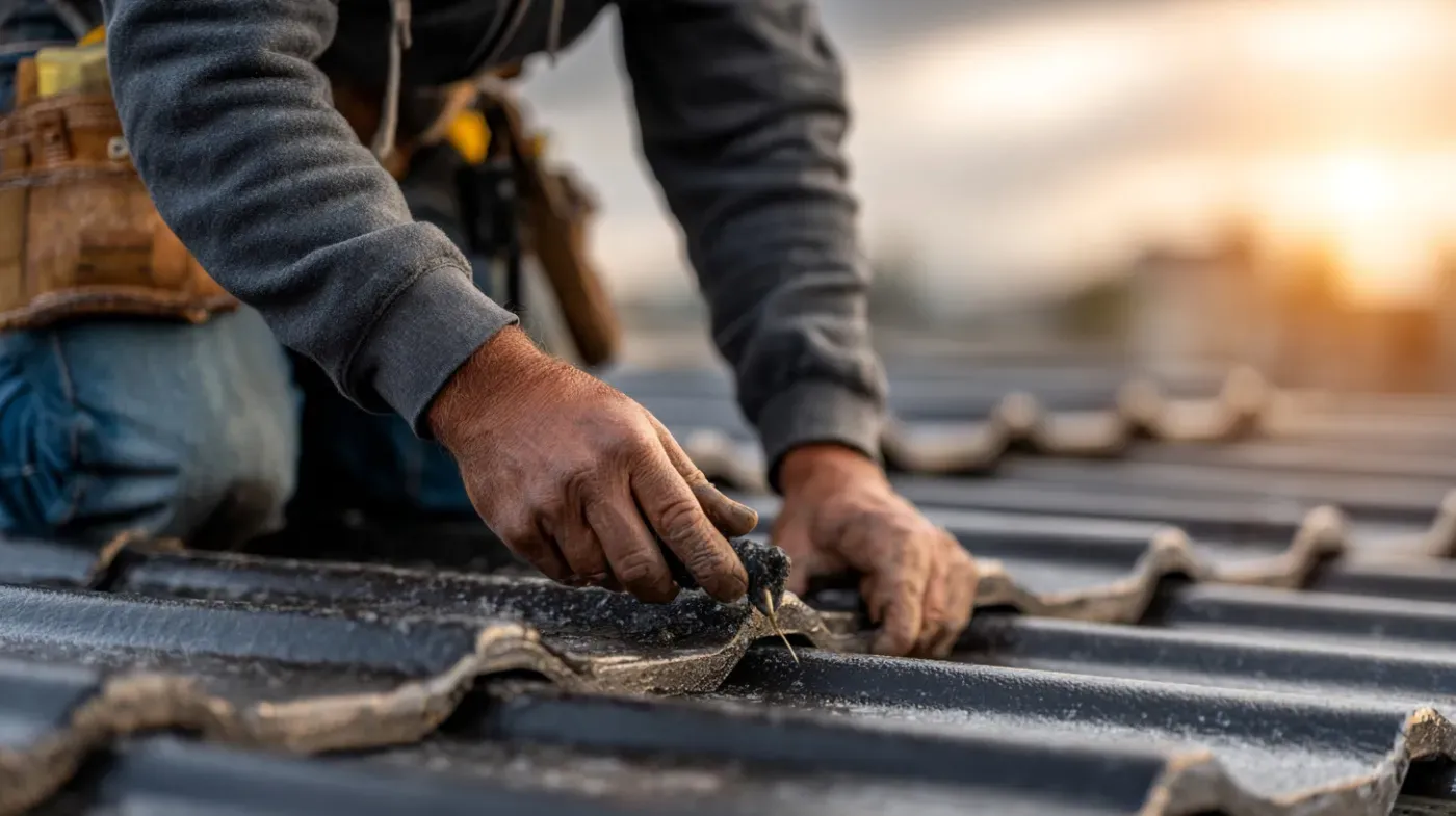 Roofer carrying out routine roof maintenance in Lewisham