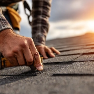 Roofer carrying out a roof repair on a residential property in Lewisham